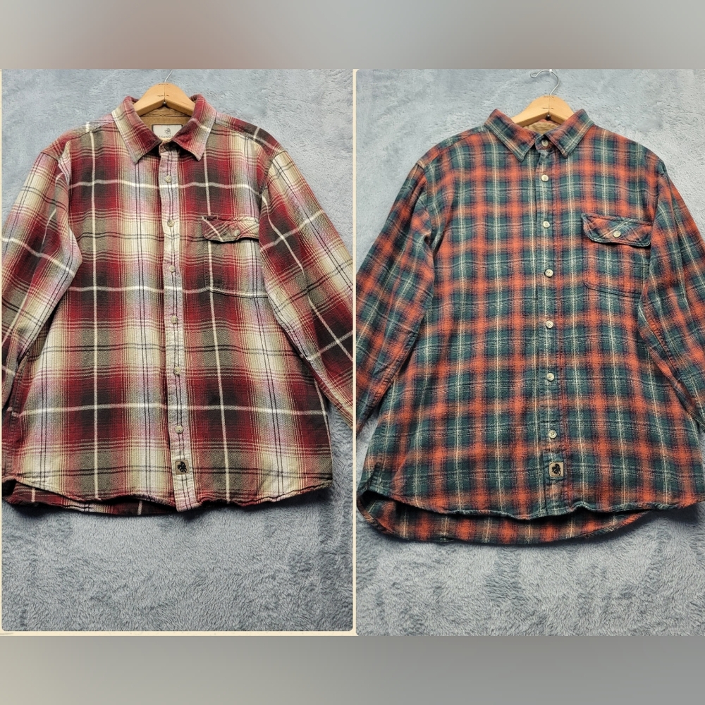 Legendary Whitetails Mens Flannel Shirt Size Large Lot Of 2 Button Long Sleeve